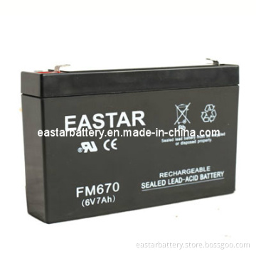 SLA Rechargeable Battery 6V 7ah